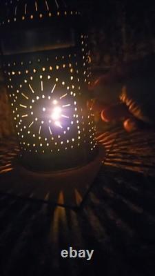 Antique Primitive Pierced Tin Paul ERA Revere Lantern. W5xH13
