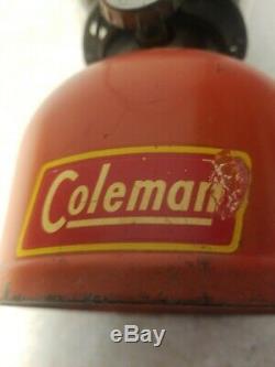 Antique RARE 11/1952 Coleman 200A Black Band Lantern with Original Sunset Globe