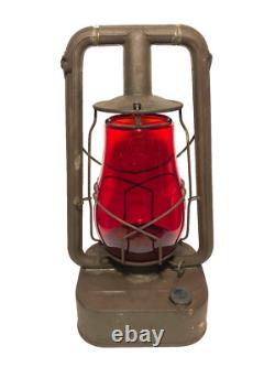 Antique RARE Dietz Square Base USA Red Globe Lantern