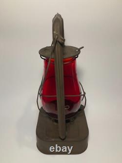 Antique RARE Dietz Square Base USA Red Globe Lantern