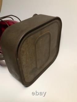 Antique RARE Dietz Square Base USA Red Globe Lantern