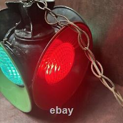 Antique RR Adlake Lamp Lantern 4 Way Railroad Switch Signal Train Vintage Light