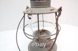 Antique RR Dietz Railroad Lantern Bell Bottom vintage Embossed Globe