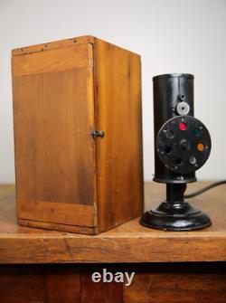 Antique Railroad Lantern Marine Service Color Blind Detector RARE Wood case
