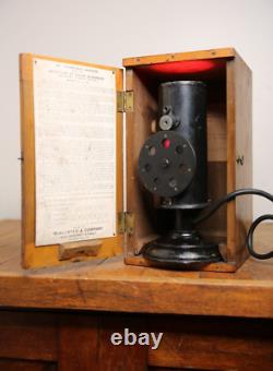 Antique Railroad Lantern Marine Service Color Blind Detector RARE Wood case
