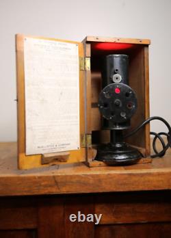 Antique Railroad Lantern Marine Service Color Blind Detector RARE Wood case