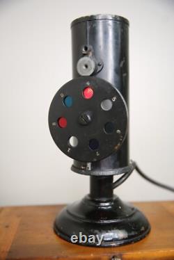 Antique Railroad Lantern Marine Service Color Blind Detector RARE Wood case