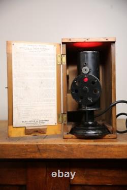 Antique Railroad Lantern Marine Service Color Blind Detector RARE Wood case