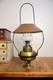 Antique Railroad Lantern Oil Lamp Country Store hanging Light vintage brass old
