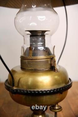 Antique Railroad Lantern Oil Lamp Country Store hanging Light vintage brass old