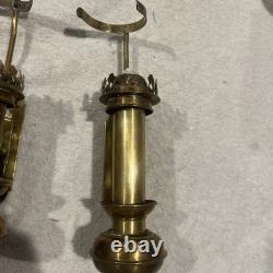 Antique Railroad Train Oil Lantern Wall Sconce Candle Lamp Light Fixture Brass-3