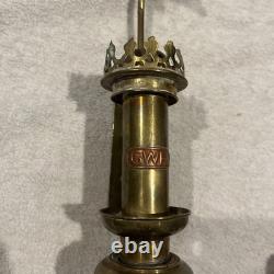 Antique Railroad Train Oil Lantern Wall Sconce Candle Lamp Light Fixture Brass-3