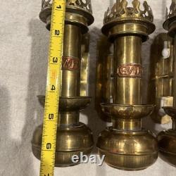 Antique Railroad Train Oil Lantern Wall Sconce Candle Lamp Light Fixture Brass-3