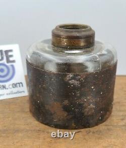 Antique Railroad and dead flame lantern GLASS Fount no. 1 burner Tin sleeve