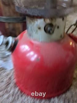 Antique Red Coleman Lantern Vintage All Original