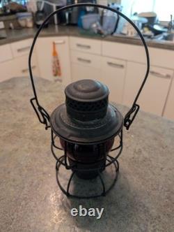 Antique Red Globe Railroad RR Lantern Adlake USA 3-33 C. M. ST. P & P