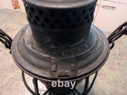 Antique Red Globe Railroad RR Lantern Adlake USA 3-33 C. M. ST. P & P