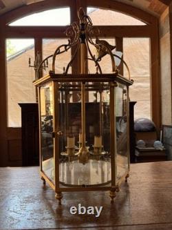 Antique Regency/Georgian Style Solid Brass Hall Lantern, Hexagonal