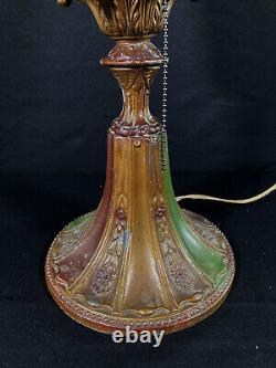 Antique Reverse Painted Lantern Lamp With Orientalist Finial Circa 1925