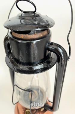 Antique Richard Strong PRISCO No 2 Copper Base/Tank Lantern 16 in Rochester NY