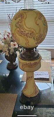 Antique Royal Botania Victorian Hand Painted Oil Lamp 1888 BEAUTIFUL