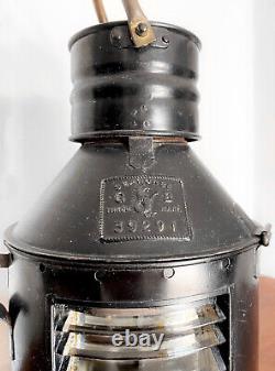 Antique SEAHORSE Blackout SIGNAL LANTERN Military NAUTICAL Ship WWII British VTG