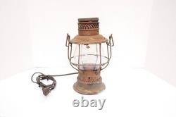 Antique Santa Fe Railroad Lantern VERY RARE Embossed Globe 1909 Electrified