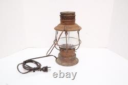 Antique Santa Fe Railroad Lantern VERY RARE Embossed Globe 1909 Electrified