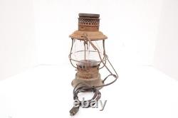 Antique Santa Fe Railroad Lantern VERY RARE Embossed Globe 1909 Electrified