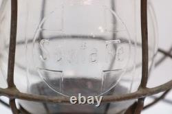 Antique Santa Fe Railroad Lantern VERY RARE Embossed Globe 1909 Electrified