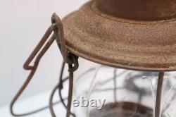 Antique Santa Fe Railroad Lantern VERY RARE Embossed Globe 1909 Electrified