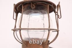 Antique Santa Fe Railroad Lantern VERY RARE Embossed Globe 1909 Electrified