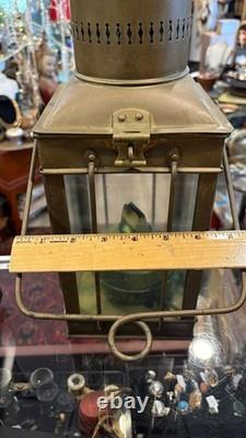 Antique Sherwoods Brass Nautical Oil Lantern, English, Late 1800s-Early 1900s