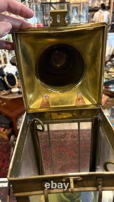 Antique Sherwoods Brass Nautical Oil Lantern, English, Late 1800s-Early 1900s