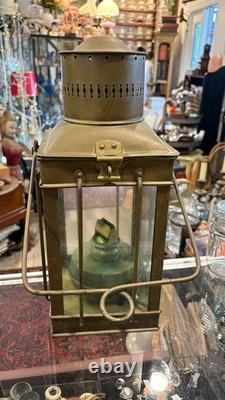 Antique Sherwoods Brass Nautical Oil Lantern, English, Late 1800s-Early 1900s