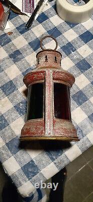 Antique Ship's Lantern, Geo. B Carpenter Chicago, Red/Green. Port/Starboard