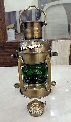 Antique Solid Brass Vintage Style Nautical Lantern Beautiful Oil Decorative Lamp