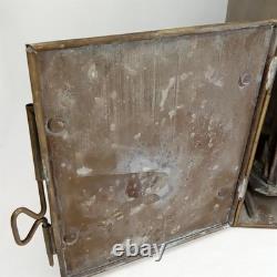 Antique Starboard Lantern Set Of 2 Brass Blue Glass Will & Finck USA 1900s