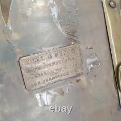 Antique Starboard Lantern Set Of 2 Brass Blue Glass Will & Finck USA 1900s