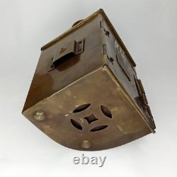 Antique Starboard Lantern Set Of 2 Brass Blue Glass Will & Finck USA 1900s