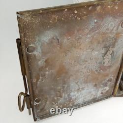 Antique Starboard Lantern Set Of 2 Brass Blue Glass Will & Finck USA 1900s