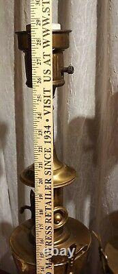 Antique Stiffel Brass Fleur De Lis Torch Lamps 1930's