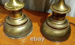 Antique Stiffel Brass Fleur De Lis Torch Lamps 1930's