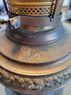 Antique The Juno Table Oil Lamp Very Very Hard To Find Working Electric