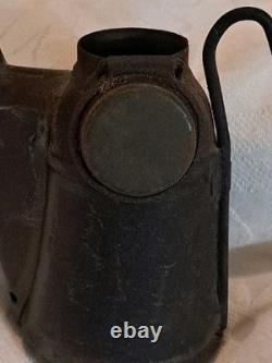 Antique Tin Miners Lamp Mining Tool Hat Mount Teapot Lantern