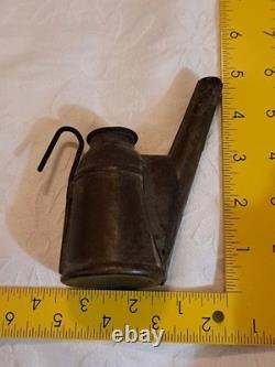 Antique Tin Miners Lamp Mining Tool Hat Mount Teapot Lantern