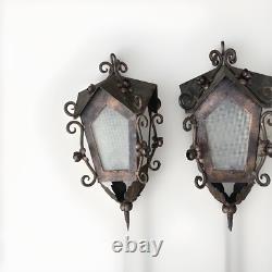 Antique VINTAGE Spanish lantern hurricane Lamp ARCHITECTURAL SALVAGE