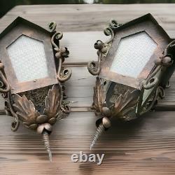 Antique VINTAGE Spanish lantern hurricane Lamp ARCHITECTURAL SALVAGE