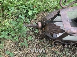 Antique VINTAGE Spanish lantern hurricane Lamp ARCHITECTURAL SALVAGE