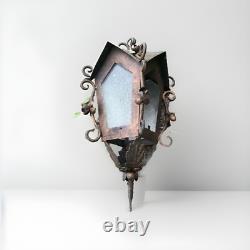 Antique VINTAGE Spanish lantern hurricane Lamp ARCHITECTURAL SALVAGE